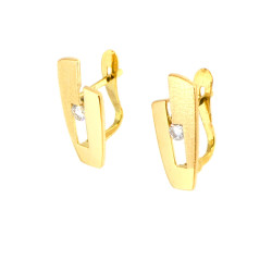 Pendientes oro 18 Klts con circonita