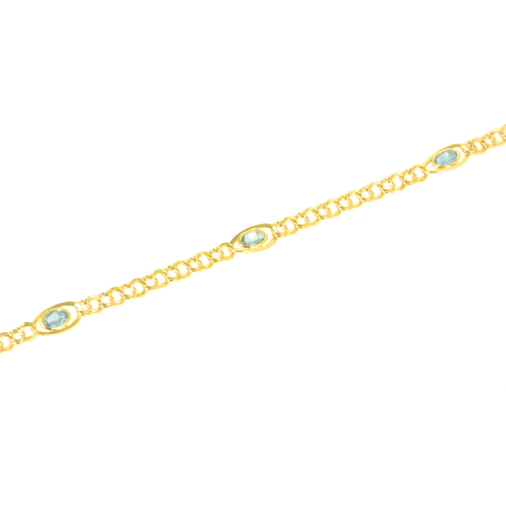 Pulsera oro 18 kts mujer piedras azules