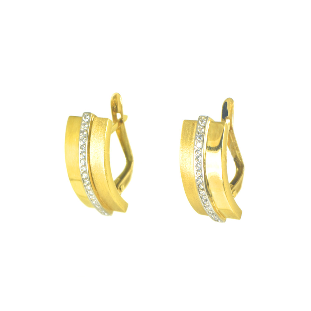 Pendientes oro 18 kts bicolor