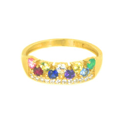 Anillo piedras multicolor oro 18 kilates