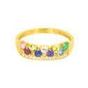 Anillo piedras multicolor oro 18 kilates