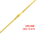 Pulsera oro 18 kts con placa