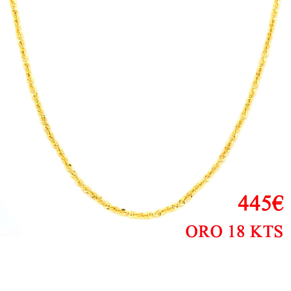 semi cordón de oro 18 kts  semi macizo