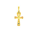 Cruz de la vida oro 18 Klts con piedras