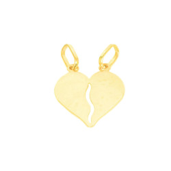 colgante de oro 18 kts corazon partido
