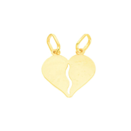 colgante de oro 18 kts corazon partido