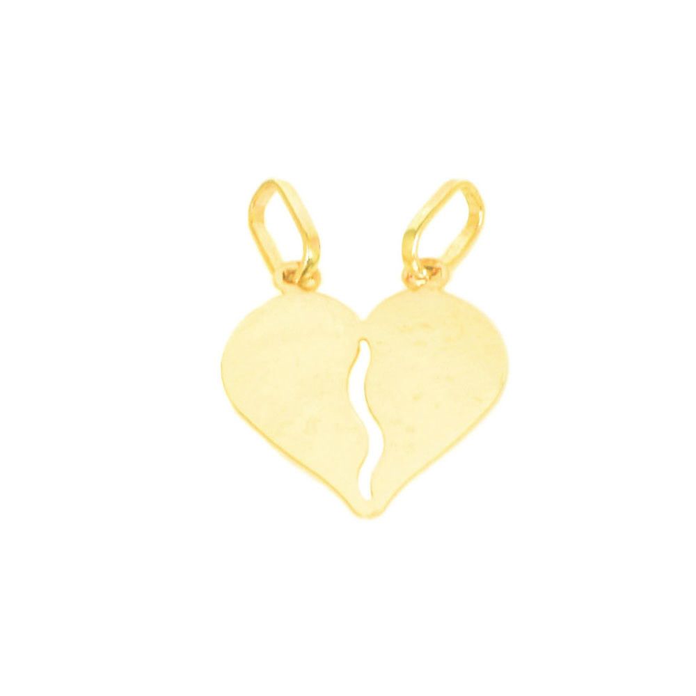 colgante de oro 18 kts corazon partido