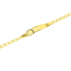 Pulsera de oro para bebé con placa