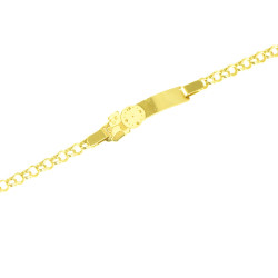 Pulsera para bebé oro 18 kts con motivo oso y reloj
