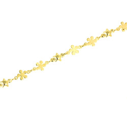 Pulsera para bebé oro 18 kts con flores