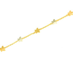 Pulsera para bebé oro 18 kts con flores