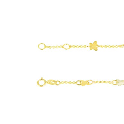 Pulsera para bebé oro 18 kts con flores