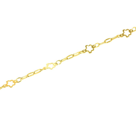 Pulsera para bebé oro 18 kts con flores