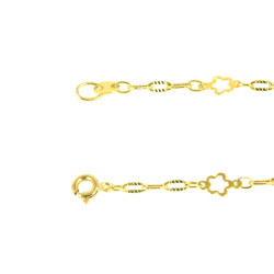 Pulsera para bebé oro 18 kts con flores