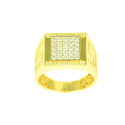 Anillo hombre oro amarillo 18 kilates circonitas