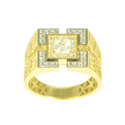 Anillo hombre oro amarillo 18 kilates solitario