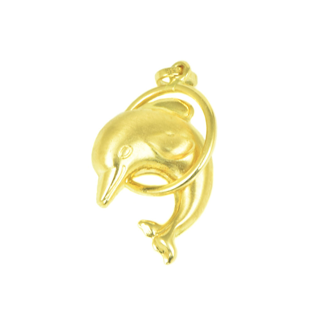 Colgante de oro delfín bicolor 18 klts