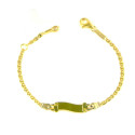 Pulsera bebé oro bicolor 18 kts con placa pergamino