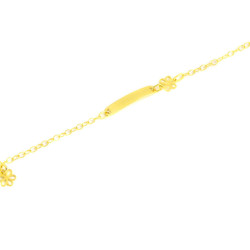 Pulsera para bebé oro 18 kts con flores