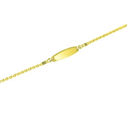 Pulsera bebé oro bicolor 18 kts con placa