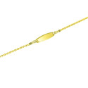 Pulsera bebé oro bicolor 18 kts con placa