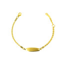 Pulsera bebé oro bicolor 18 kts con placa