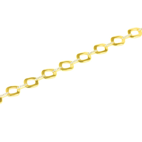 Pulsera oro amarillo 18 kts circonitas mujer