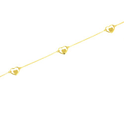 Pulsera oro 18 kts mujer corazones