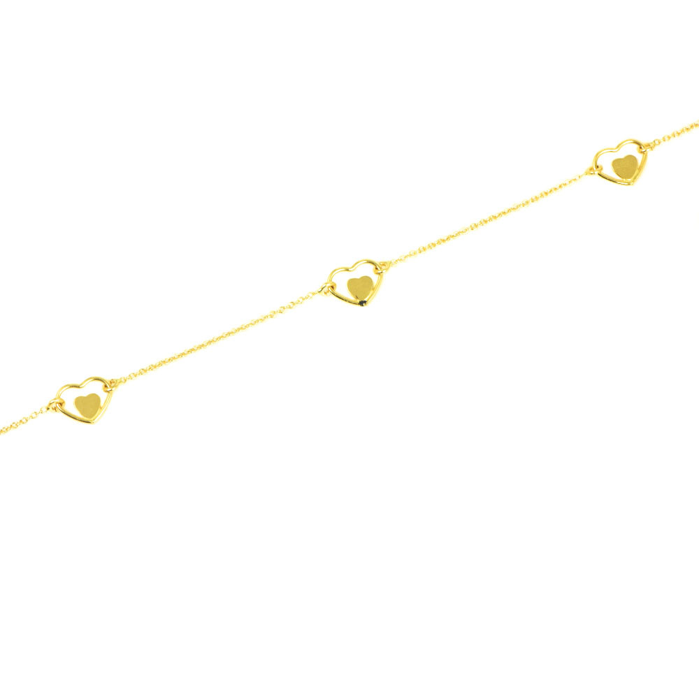 Pulsera oro 18 kts mujer corazones