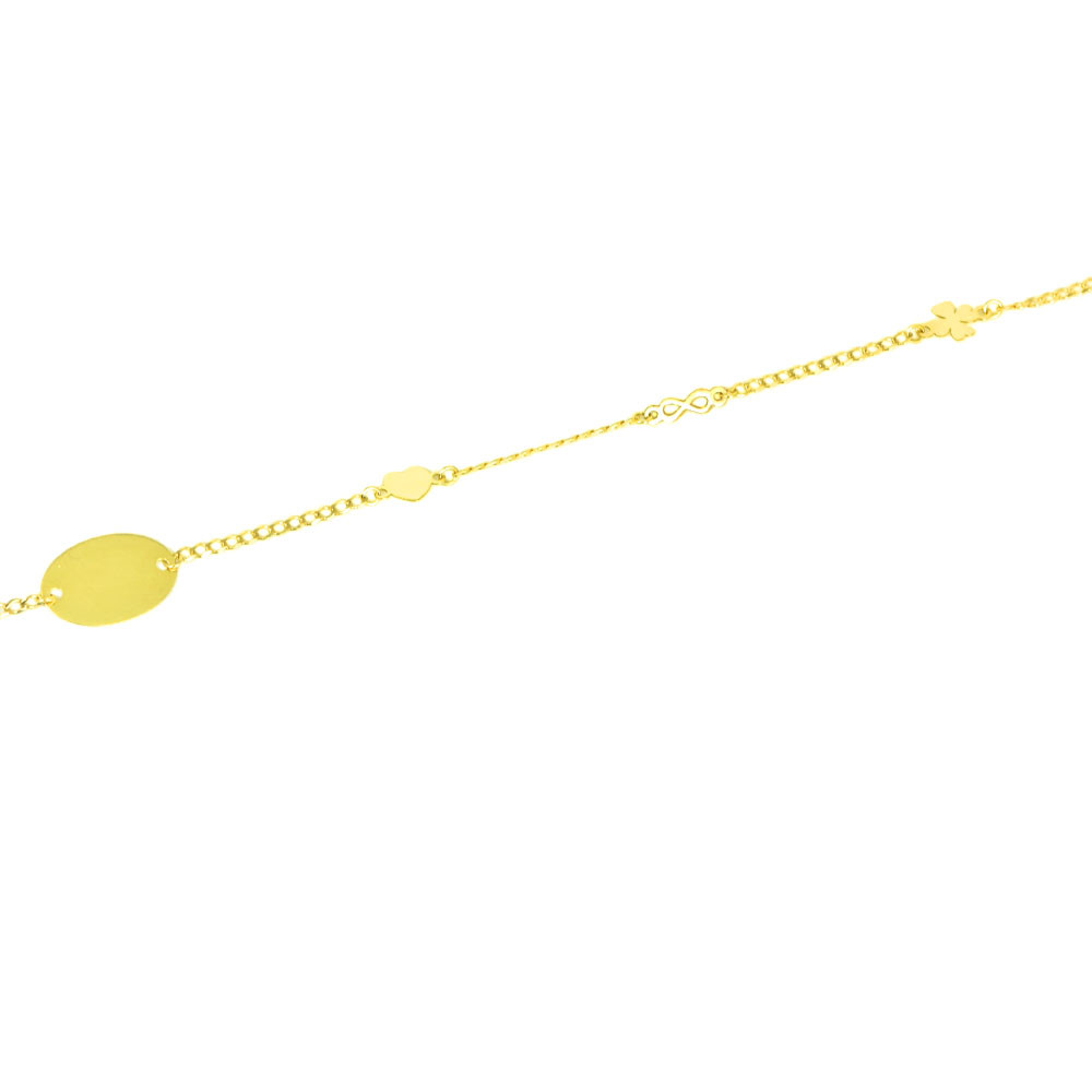 Pulsera oro 18 kts con placa