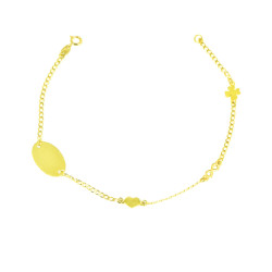 Pulsera oro 18 kts con placa
