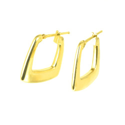 Pendientes aros oro 18 kts rectangulares