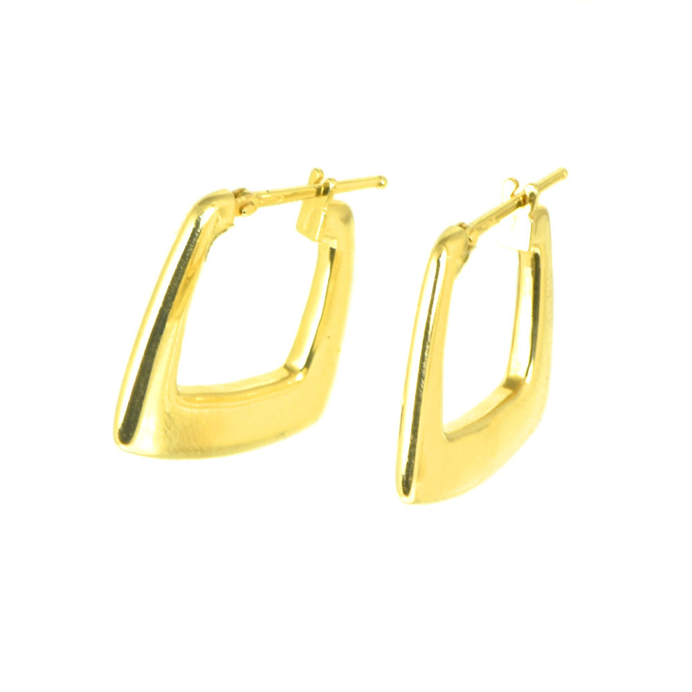 Pendientes aros oro 18 kts rectangulares