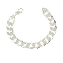 Pulsera maciza barbada de plata hombre