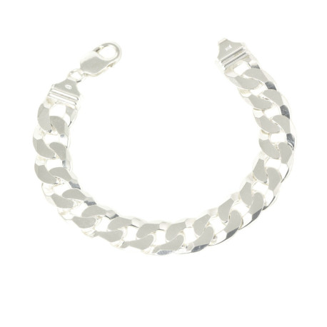 Pulsera maciza barbada de plata hombre