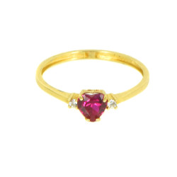 Anillo oro blanco 18 kilates amatista corazón
