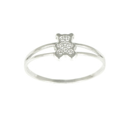 Anillo oro blanco 18 kilates niños circonitas