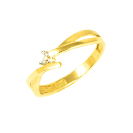 Anillo oro amarillo  18 kilates circonitas