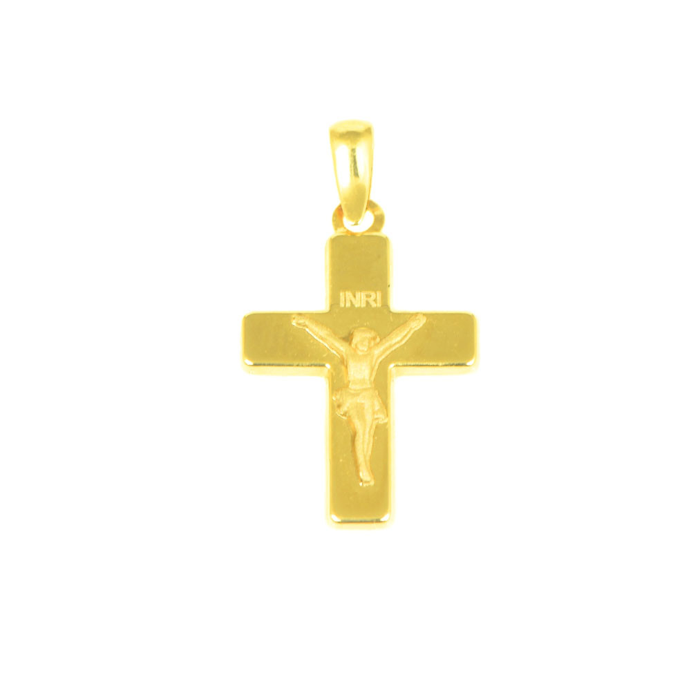 cruz de oro 18 kts cristo