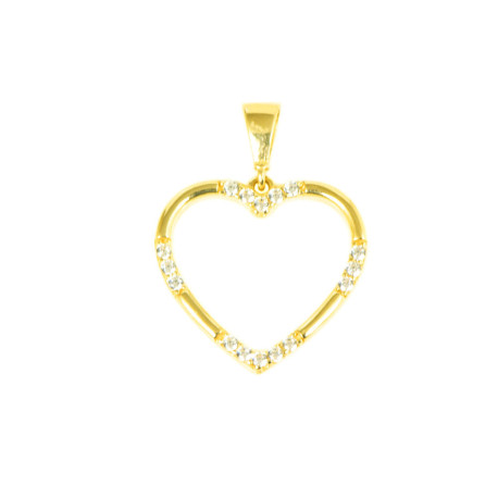 Colgante de oro 18 kts corazón circonitas