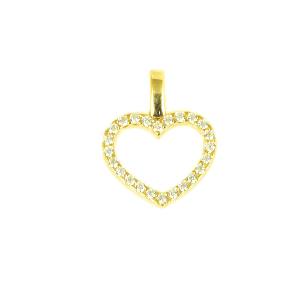 Colgante de oro 18 kts corazón circonitas