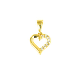 Colgante de oro 18 kts corazón circonitas