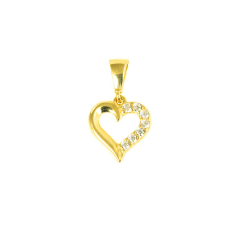 Colgante de oro 18 kts corazón circonitas