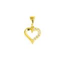 Colgante de oro 18 kts corazón circonitas