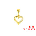 Colgante de oro 18 kts corazón circonitas