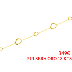 Pulsera oro 18 kts mujer corazones