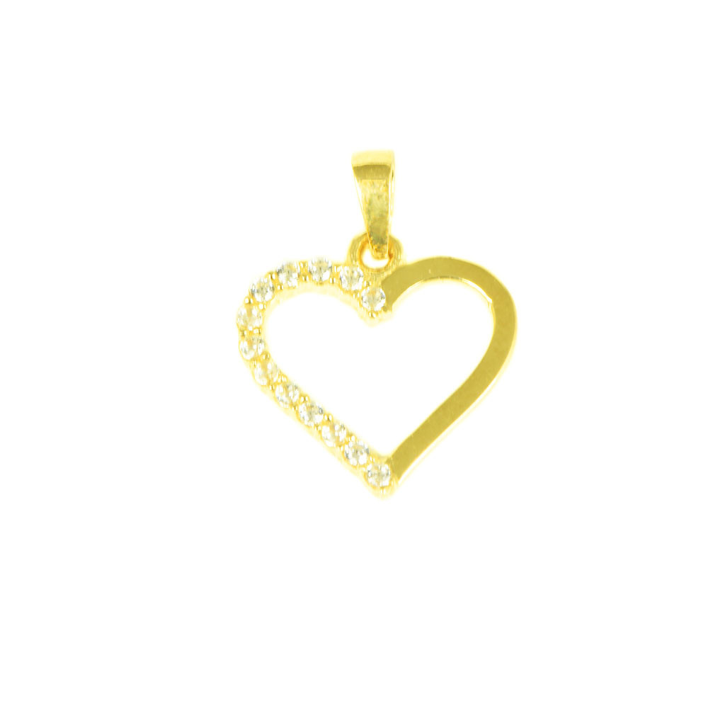 Colgante de oro 18 kts corazón circonitas