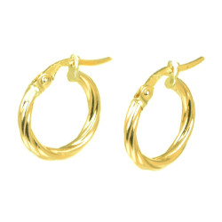 Pendientes oro  amarillo18 kts aro rizado