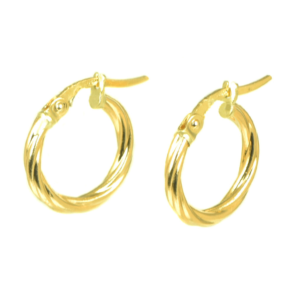 Pendientes oro  amarillo18 kts aro rizado