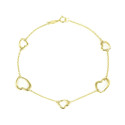 Pulsera oro 18 kts mujer corazones